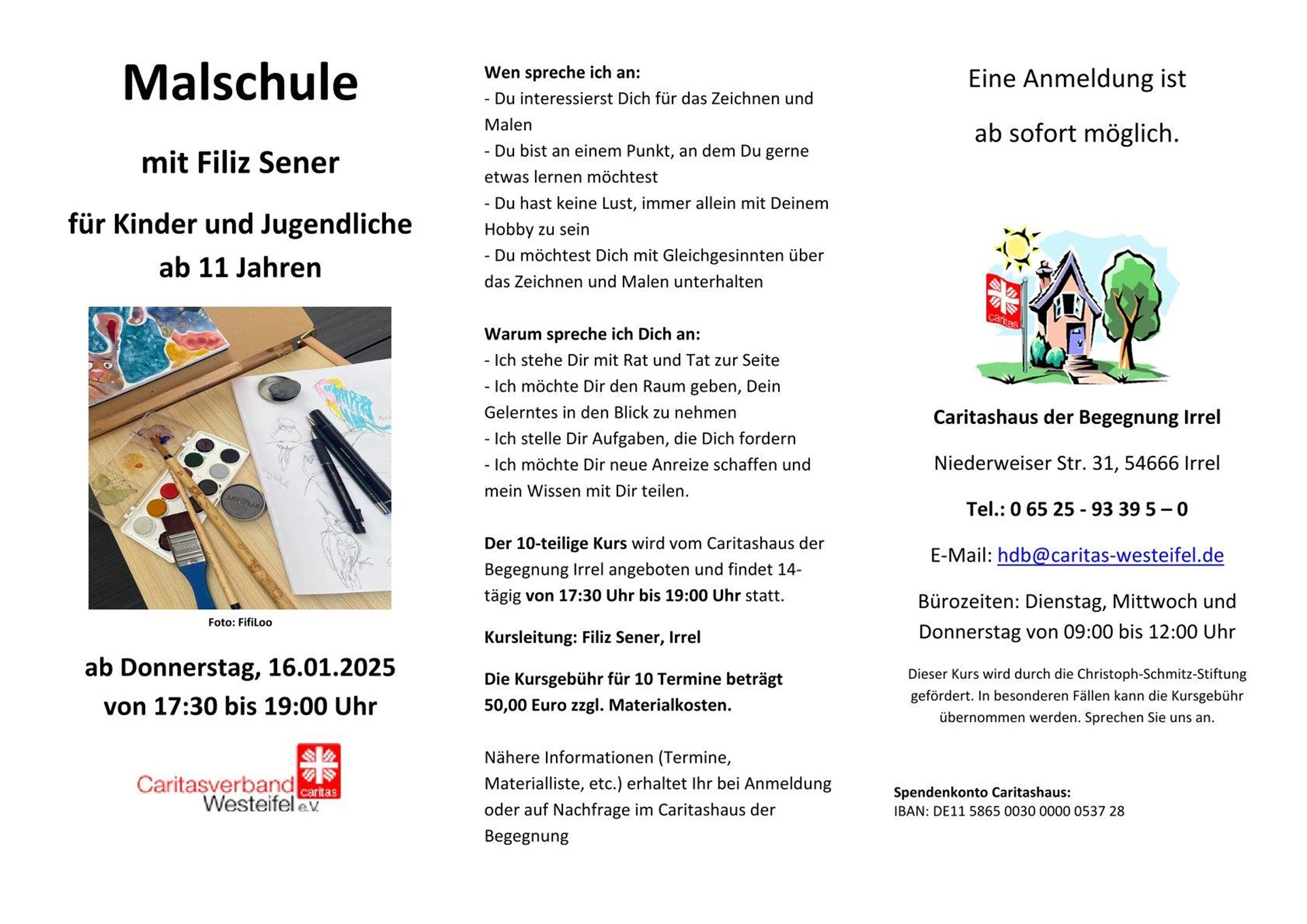 Flyer Malschule CHdB 1Q/25